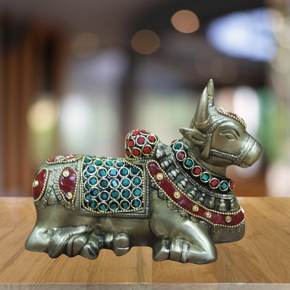 Brass Nandi Idol Statue