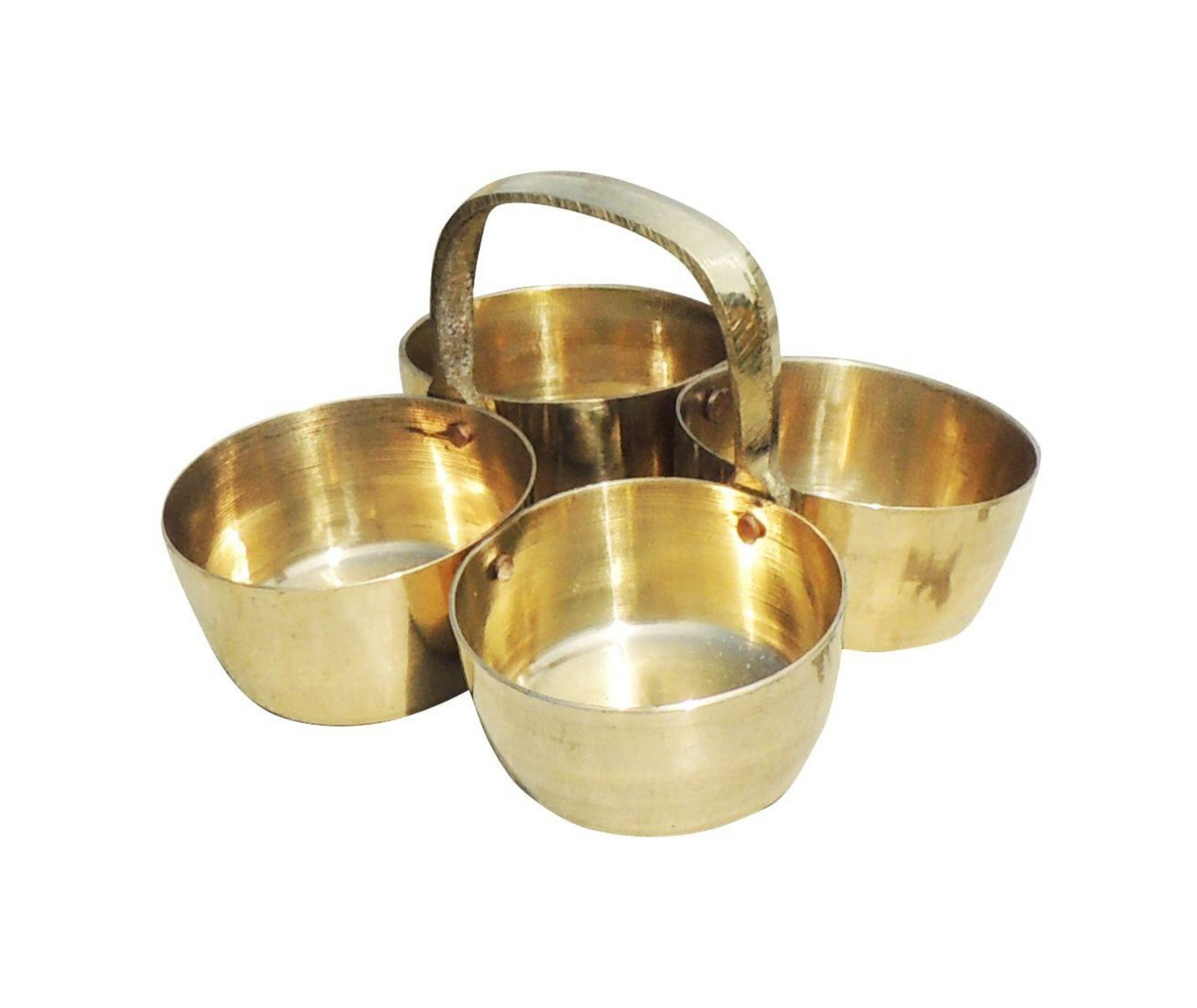 Brass Chokta Small 4 Bowl Combined