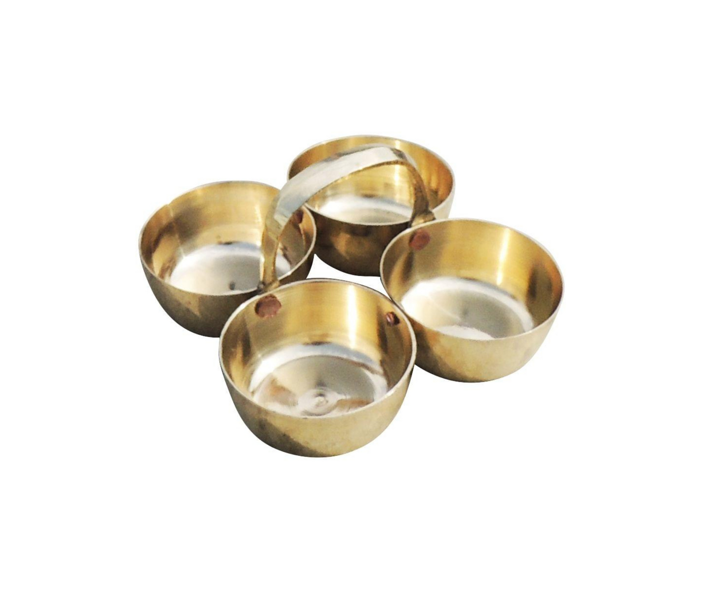 Brass Chokta Small 4 Bowl Combined