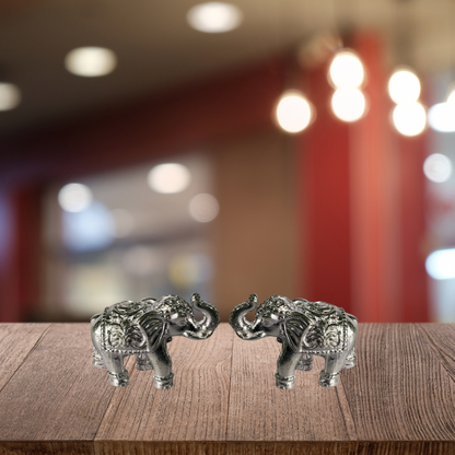 Pure Silver Elephant Pairs