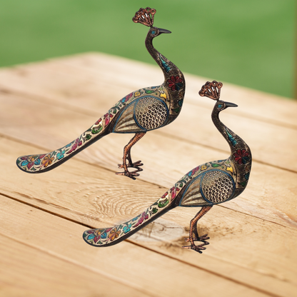 Brass Home Decor Peacock Pair Statue