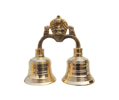 Brass Pooja 2 Combined Bell Double Ganti