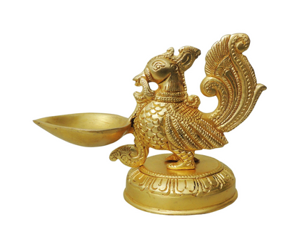 Brass Table Oil Lamp Murga Deepak