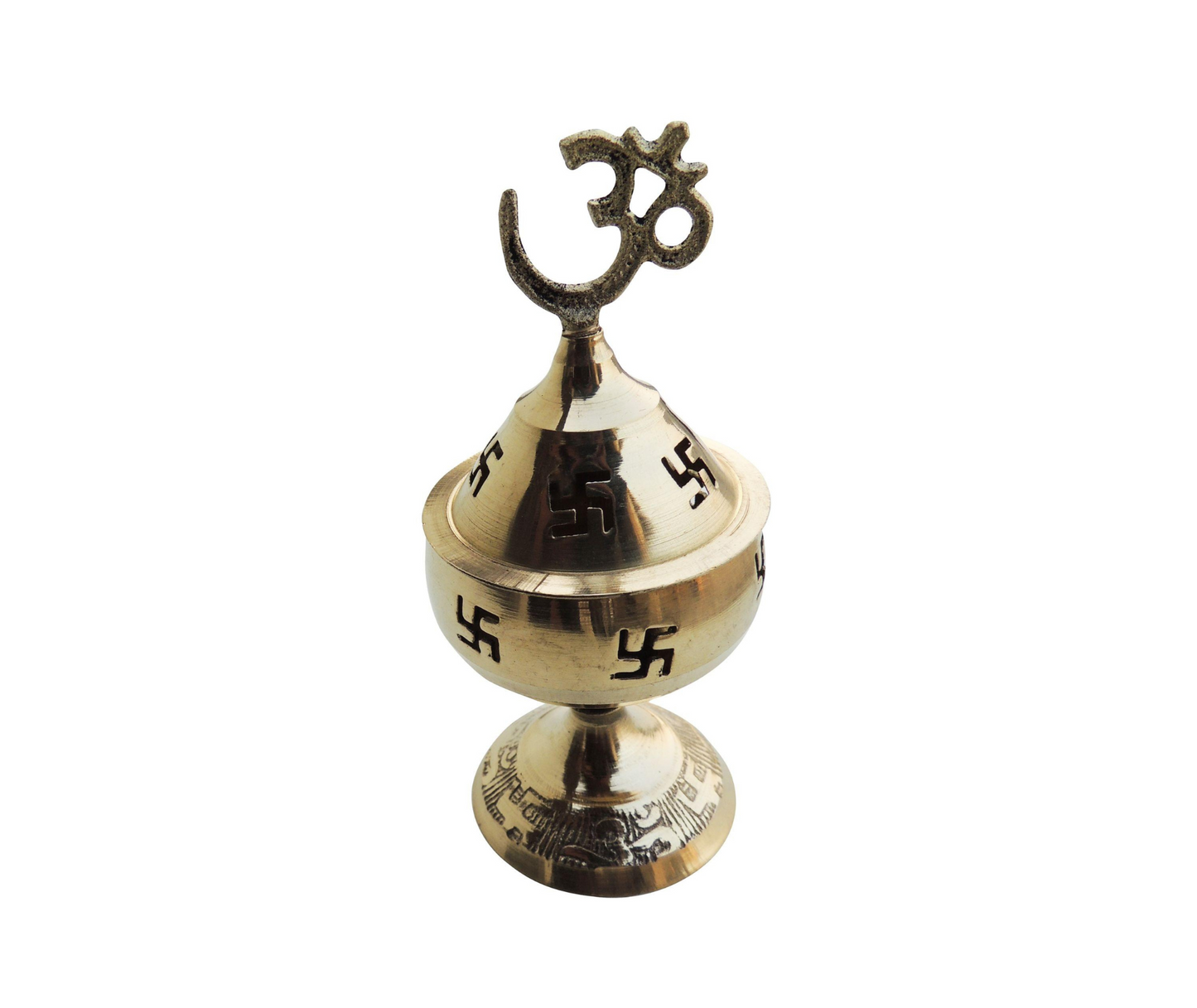 Brass Table Oil Lamp Om Pakija Deepak