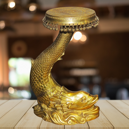 Brass Fish Side Table Stool Stand