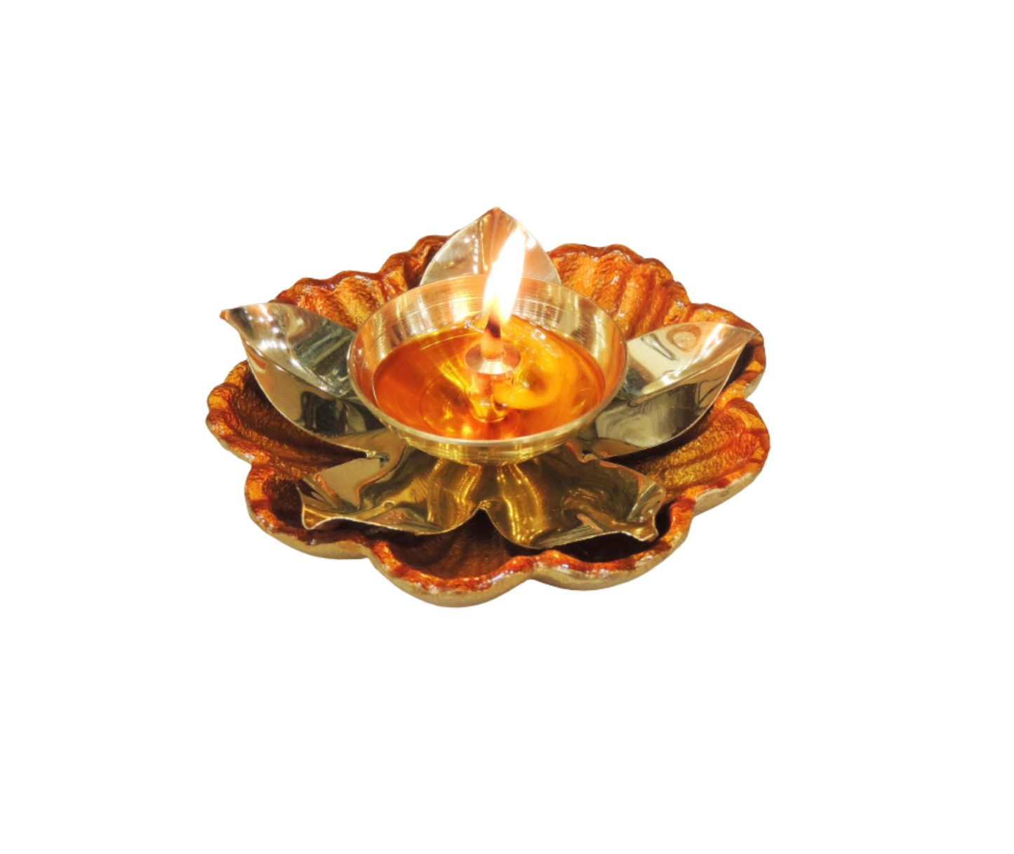 Brass Table Oil Lamp Brass Deepak