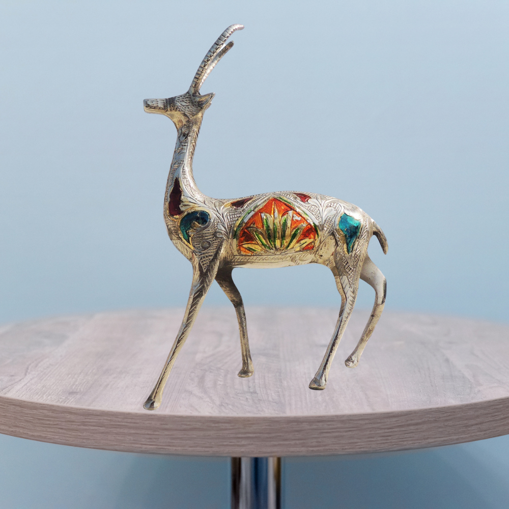 Brass Showpiece Deer Statue