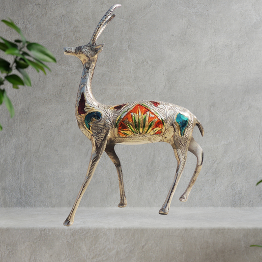 Brass Showpiece Deer Statue