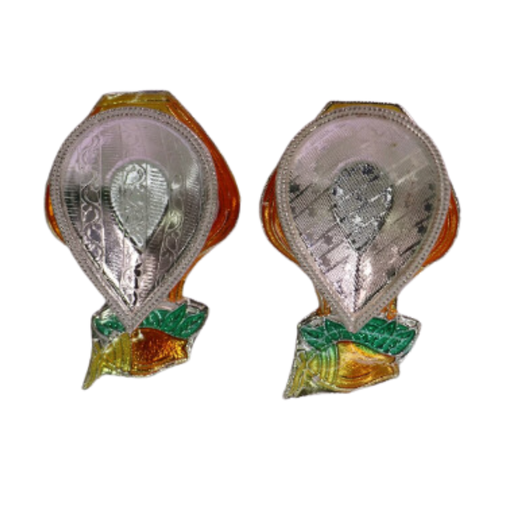 Pure Silver Gold Kalasham Fancy Diya Pair