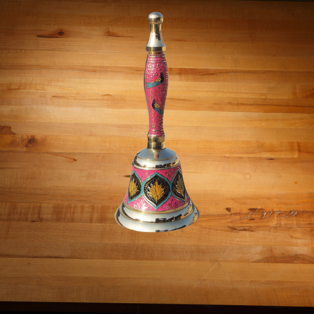 Brass Handle Bell Pink Colour