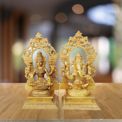 Brass Ganesh & Laxmi Statue