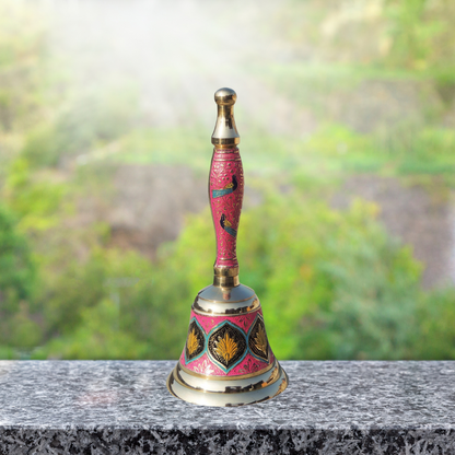 Brass Handle Bell Pink Colour