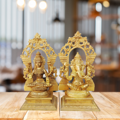 Brass Ganesh & Laxmi Statue