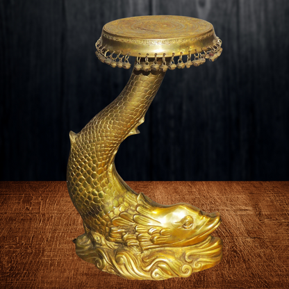 Brass Fish Side Table Stool Stand