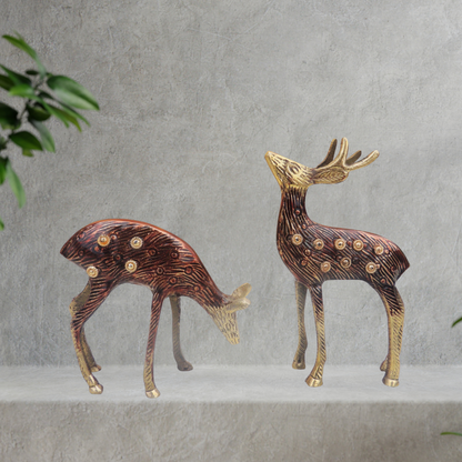 Brass Deer Statue