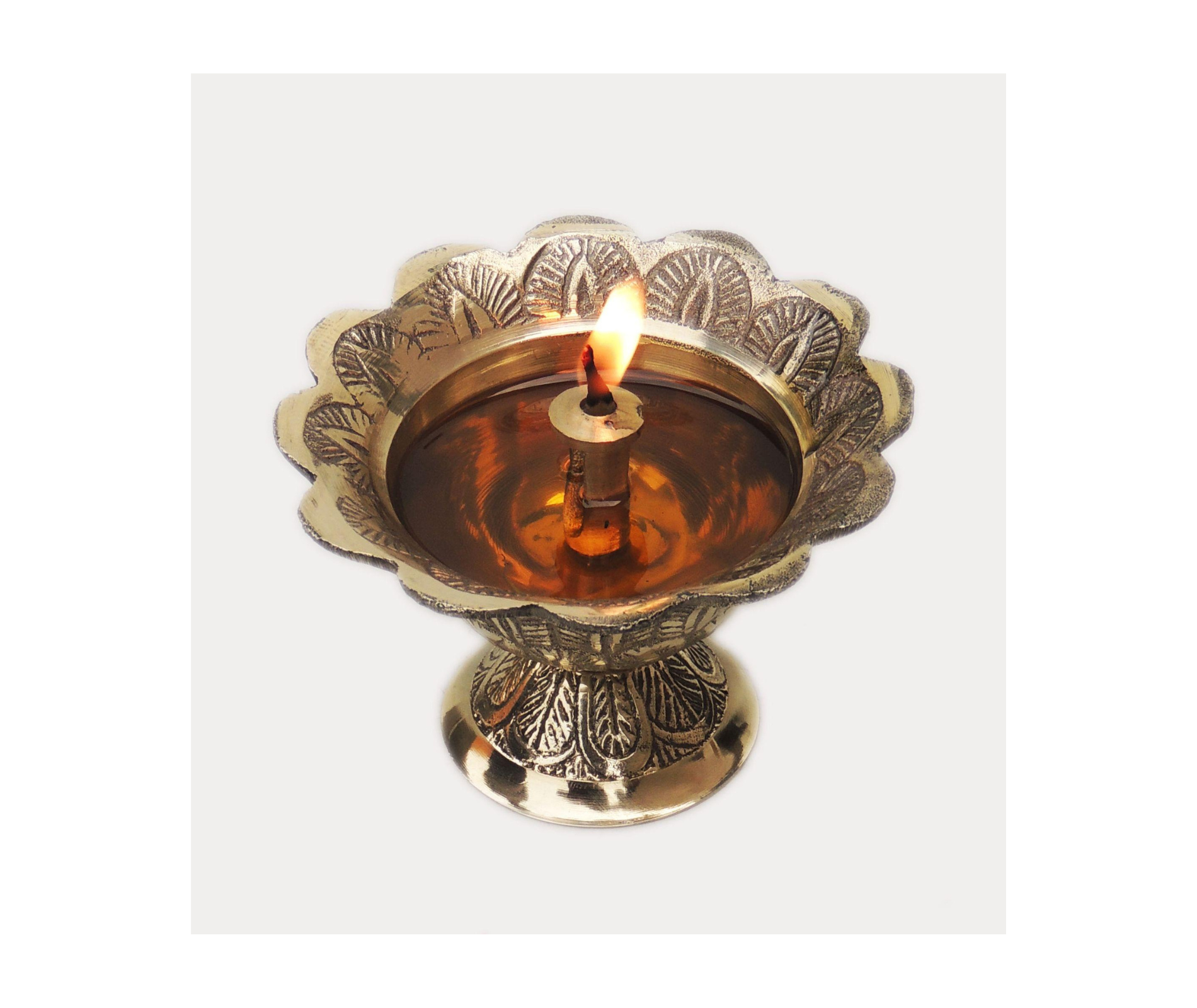 Brass Table Oil Lamp Deepak