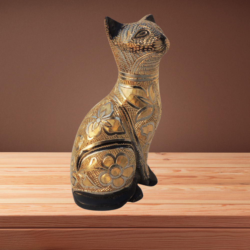 Brass Table Decor Showpiece Cat Statue