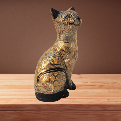 Brass Table Decor Showpiece Cat Statue