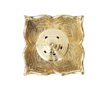 Brass Agarbatti Stand Plate Square