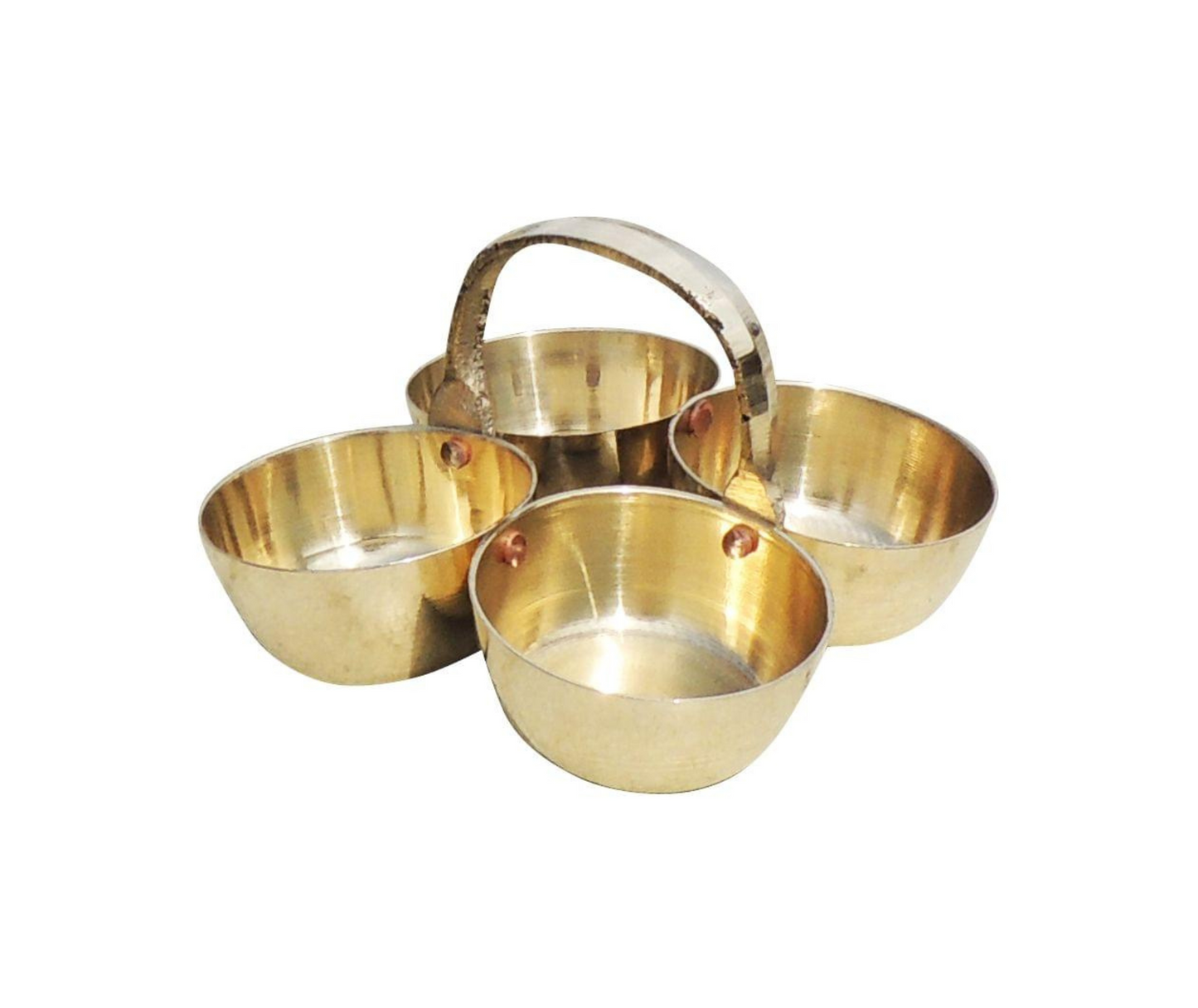 Brass Chokta Small 4 Bowl Combined