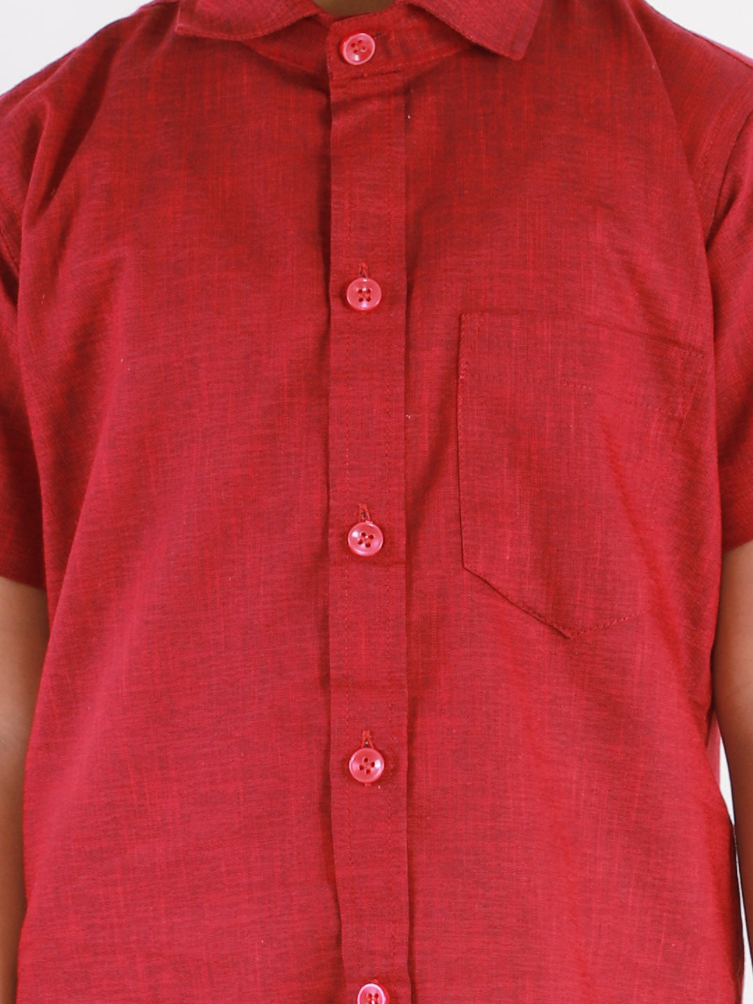 Vastramay Maroon Cotton Blend Baap Beta Ethnic Shirt Set