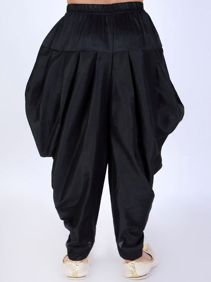 Vastramay Boys Black Solid Dhoti Pants