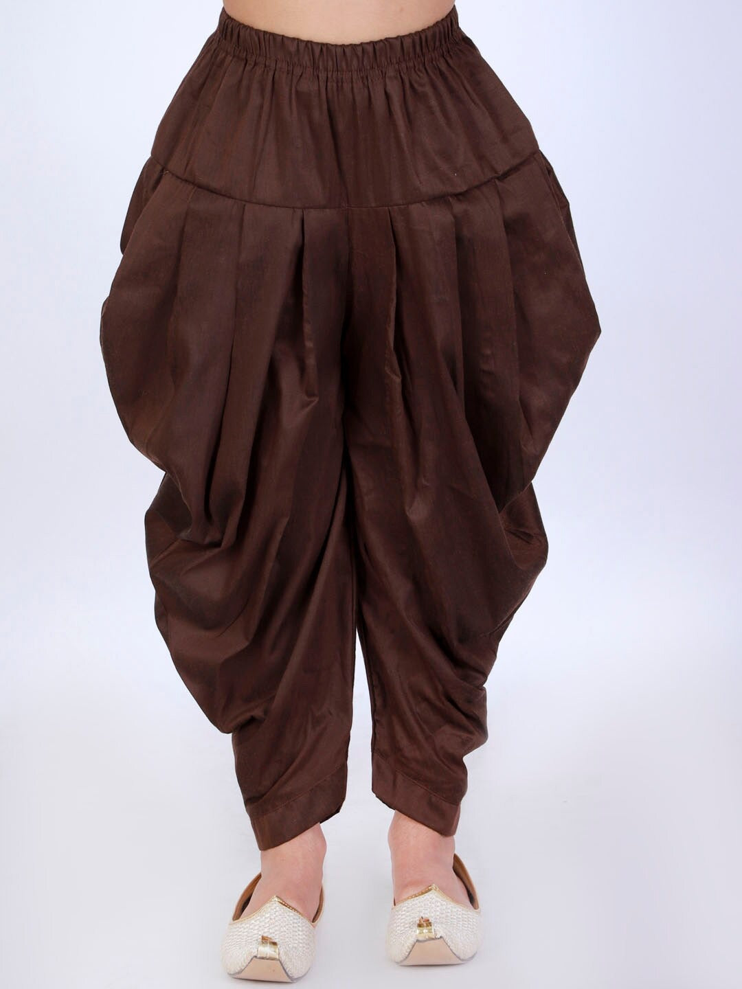 Vastramay Boy's Coffee Brown Solid Relaxed-Fit Dhoti