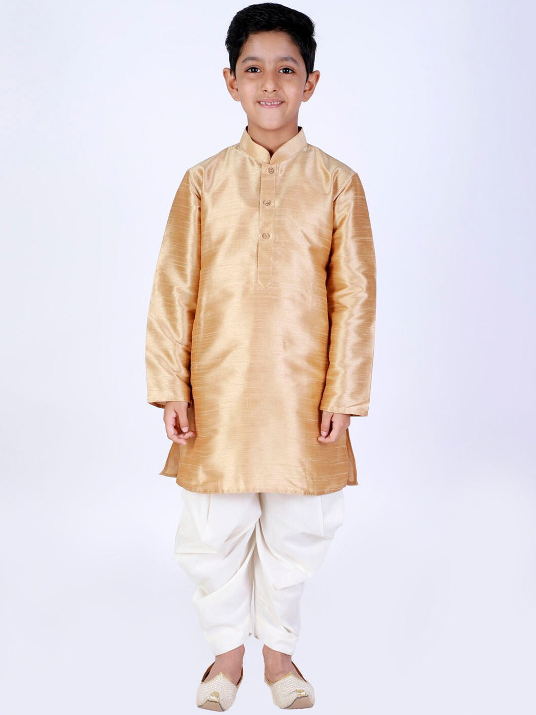 Vastramay Boys Cream Solid Relax Fit Dhoti