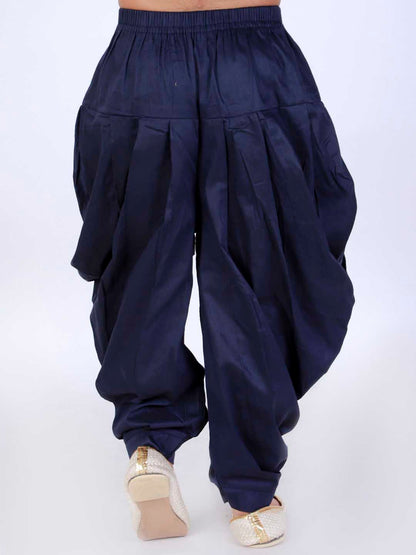 Vastramay Boys Navy Blue Solid Dhoti Pants