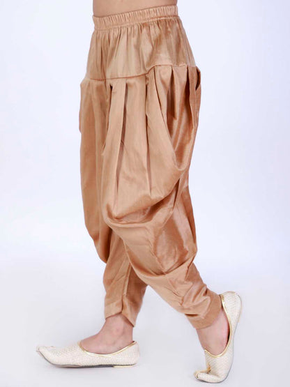 Vastramay Boys Beige Solid Cotton Dhoti Pants