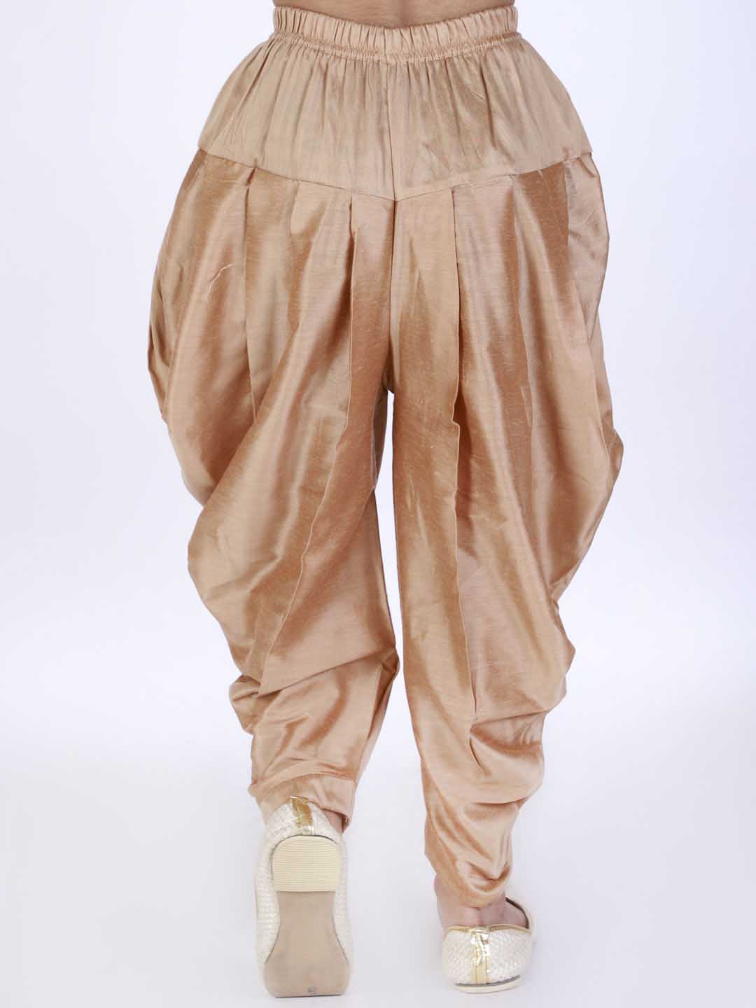 Vastramay Boys Beige Solid Cotton Dhoti Pants