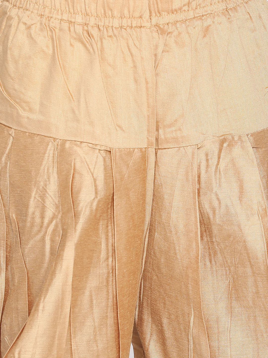Vastramay Boys Orange And Rose Gold Indowestern Set