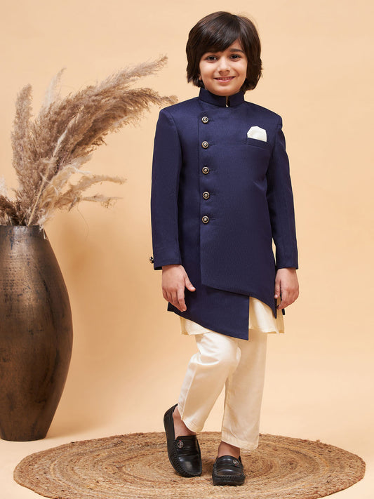vastramay boys blue indo western set