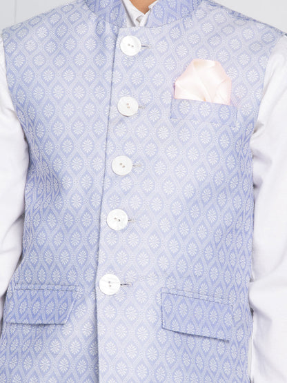 VASTRAMAY Lavender Blue Baap Beta Ethnic Jacket Set