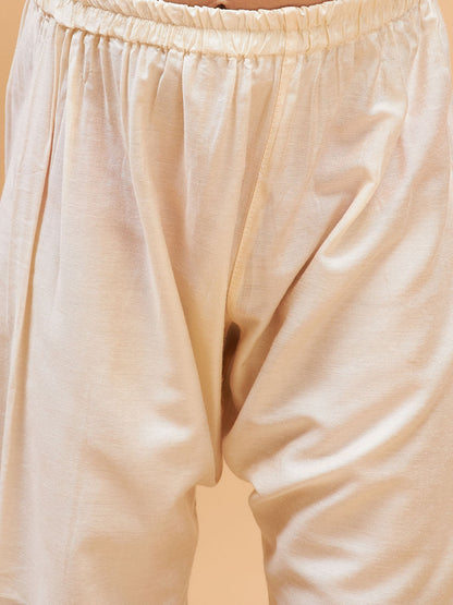 Vastramay boys purple mirror work jacket and solid kurta pyjama set