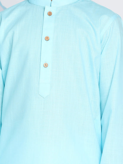 Vastramay  Boys Aqua Blue Kurta And Dhoti Set