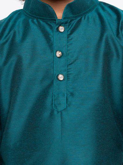 Vastramay Boys' Green Cotton Kurta and Pyjama Set