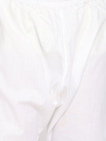 Vastramay Boys Mustard And White Kurta Pyjama Set