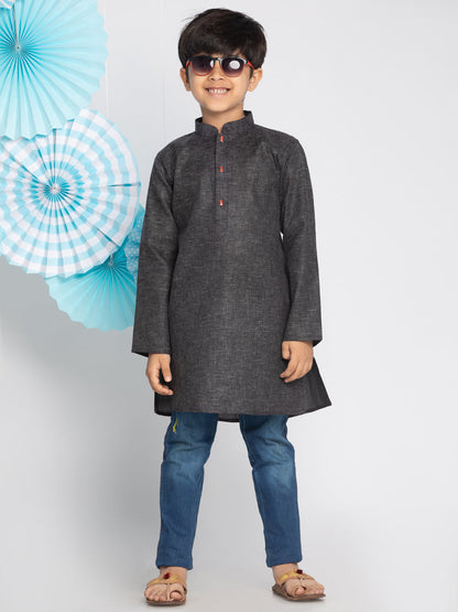 Vastramay  Boys' Black Kurta