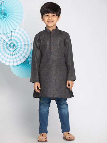 Vastramay  Boys' Black Kurta