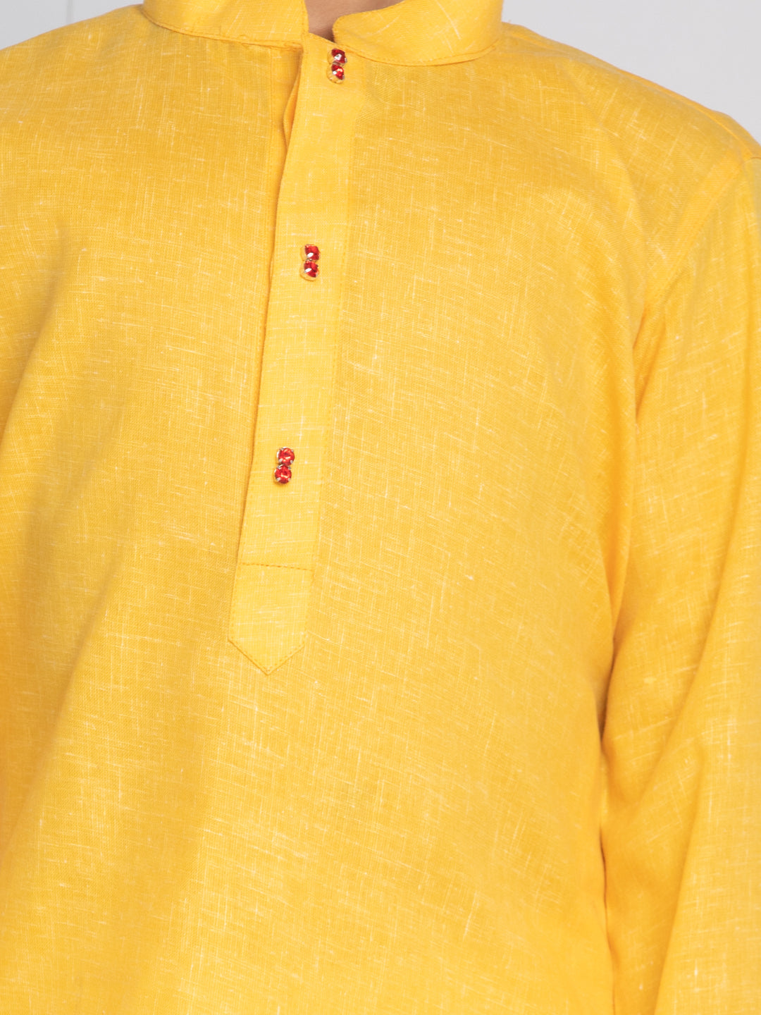 Vastramay Yellow And White Baap Beta Kurta And Pyjama Set