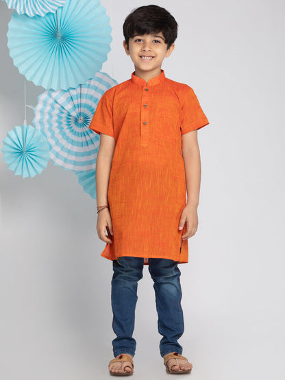 Vastramay Orange Melange Baap Beta Kurta Set