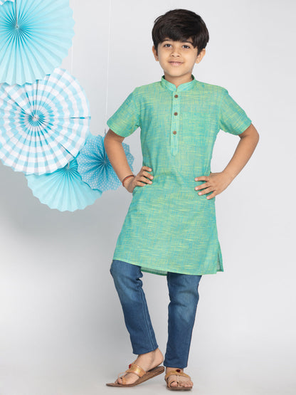 Vastramay Green Melange Baap Beta Kurta Set