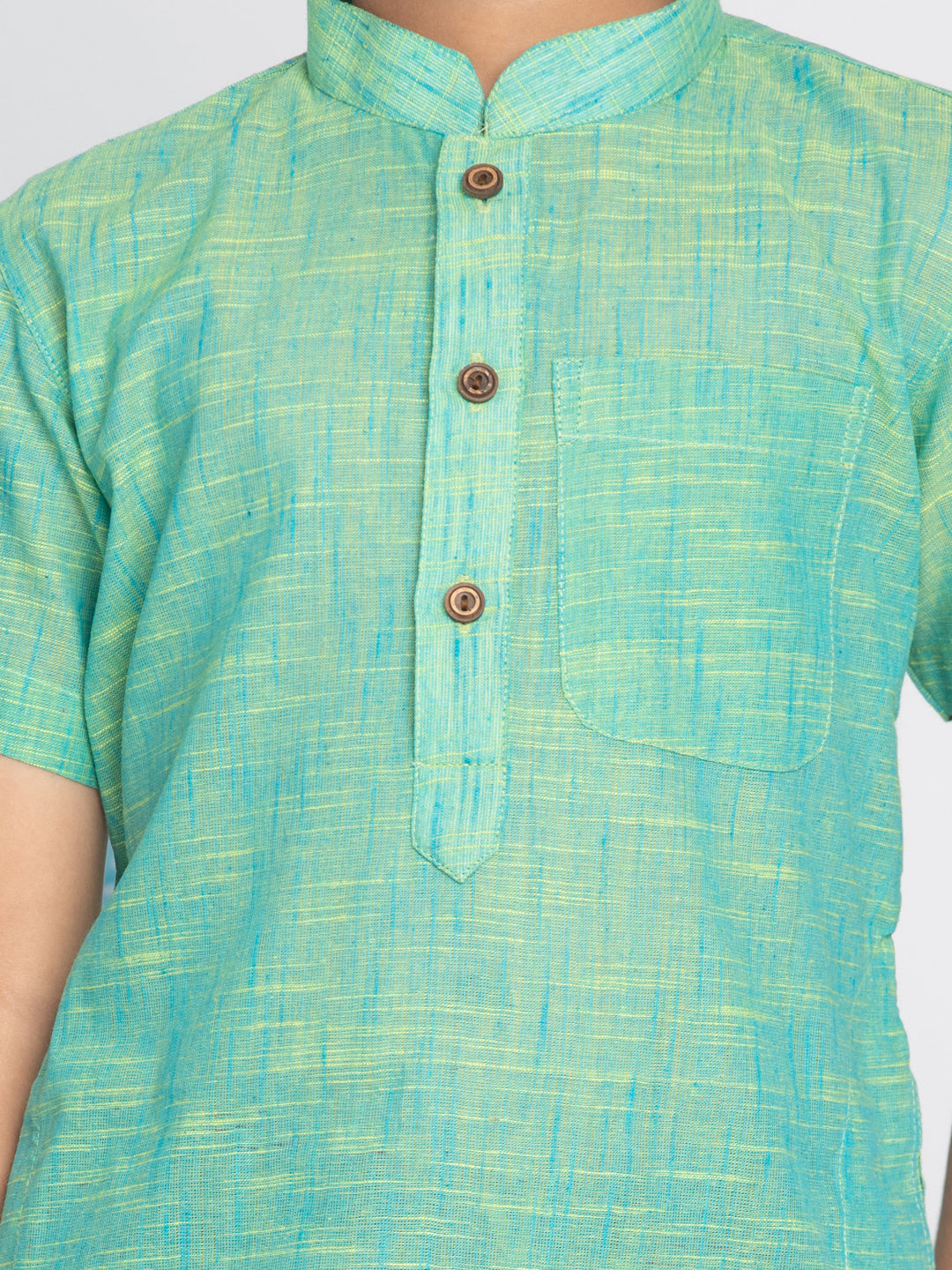 Vastramay Green Melange Baap Beta Kurta Set