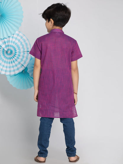 Vastramay Purple Melange Baap Beta Kurta Set