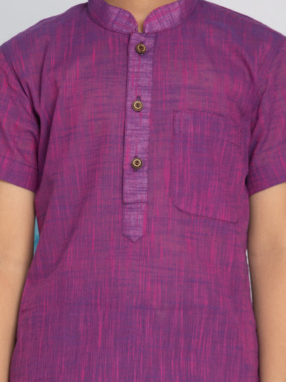 Vastramay Purple Melange Baap Beta Kurta Set