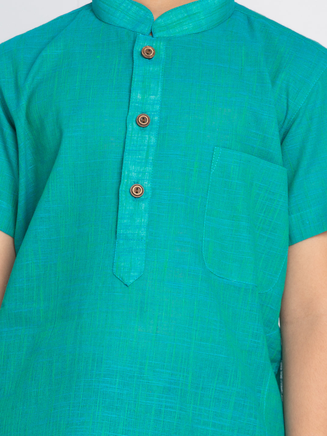 Vastramay Turquoise Melange Baap Beta Kurta Set