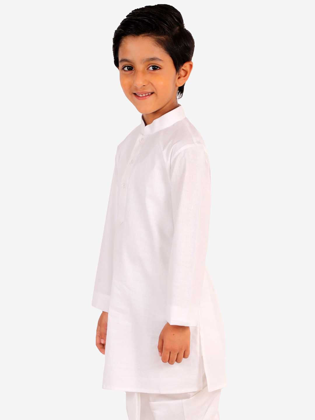 Vastramay Boy's Pure Cotton White Kurta