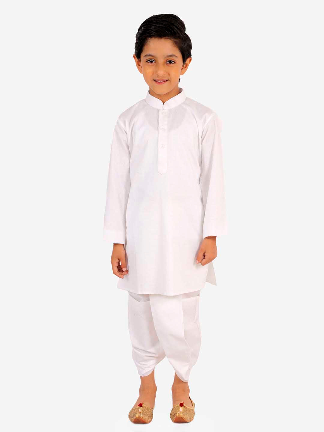 Vastramay Boy's Pure Cotton White Kurta