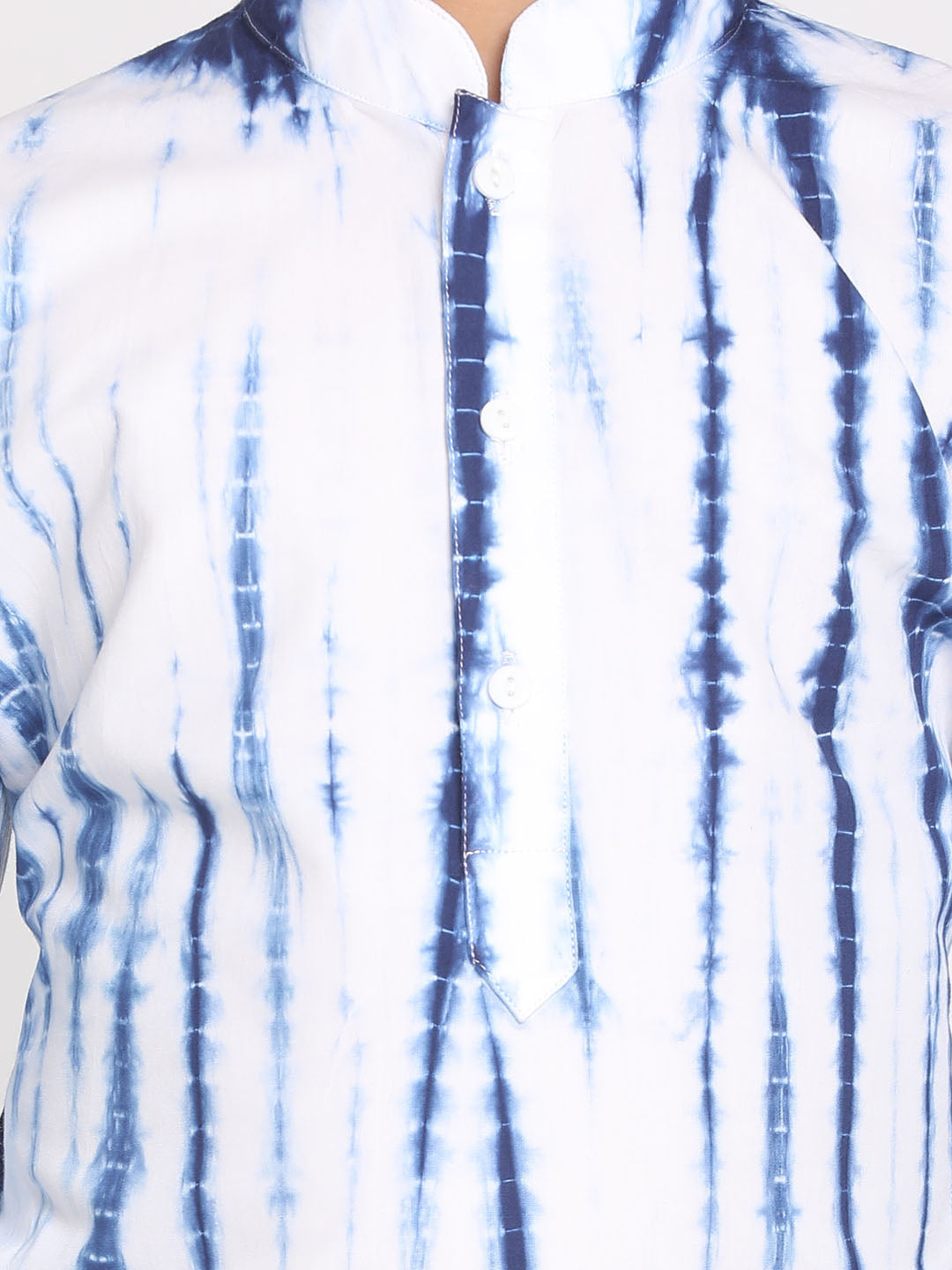 Vastramay boys blue and white tie dye kurta